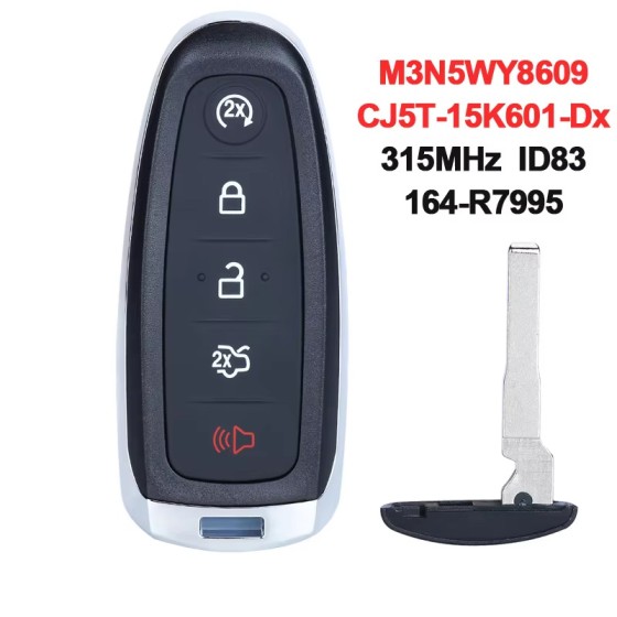 Ford 2013-2020 5 Button Smart Key M3N5WY8609 High Security